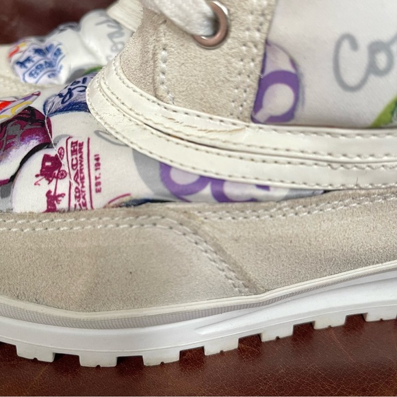 Coach Dorean Colorful Monogram Logo Print Winter Boots Size 7.5 - Picture 13 of 16